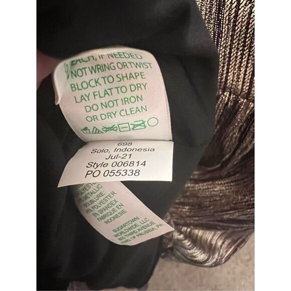 New Lilly Pulitzer Racheli Dress Gold Metallic Gold Metallic Rope Stripe Berry C - Picture 5 of 7